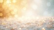 © Pete - Abstract golden and white background with festive bokeh and glitter. Soft, blurred backdrop for festive celebrations. Christmas, New Year vibes with luxury gold shimmer and sparkling textures.
