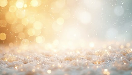 Aufkleber - Abstract golden and white background with festive bokeh and glitter. Soft, blurred backdrop for festive celebrations. Christmas, New Year vibes with luxury gold shimmer and sparkling textures.