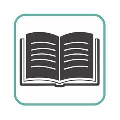 Poster - Open Book Vector Icon Illustration: A minimalist design for education, reading, and literature concepts