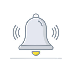 Aufkleber - Ringing Notification Bell Icon with Sound Waves Alert Reminder Graphic Symbol