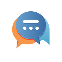 Poster - communication bubbles icon representing online dialogue and chatting conversation thread with typing