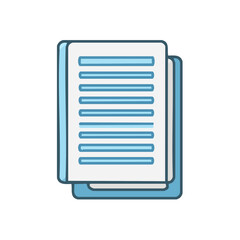 Poster - Two Sheets of Paper with Blue Lines for Text Illustration Document Icon Style