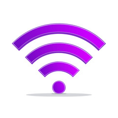 Poster - Stylized Purple Wifi Symbol Icon on Black Background Communicating Wireless Connectivity