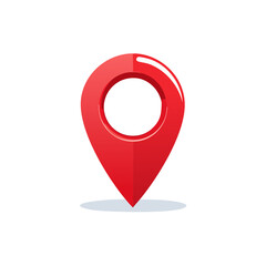Poster - Red Map Pointer Icon Symbol Navigation Pin Graphic Illustration Location Locator Destination Point Flat Design