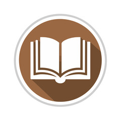 Poster - Book Icon on Brown Circle, Education and Learning Flat Design