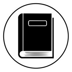 Poster - Monochrome Image of Hardcover Book with Title on Cover in a Circle