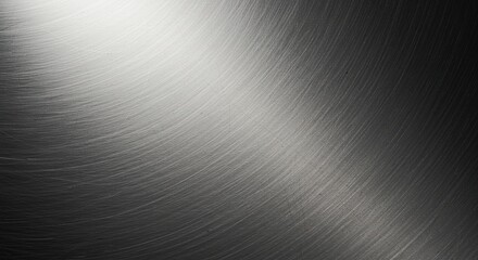 Poster - Dramatic Metallic Surface Shines with Industrial Texture an Abstract Spotlights Background for Presentation