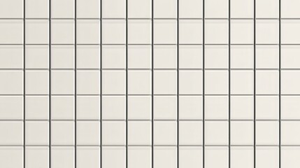 Fototapete - Geometric white ceramic tiles with contrasting dark grout forming clean linear pattern, highlighting contemporary architectural surfaces and minimalist design elements