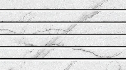 Poster - Crisp white marble tiles arranged horizontally, casting subtle shadows and presenting minimalist architectural texture perfect for contemporary interior design
