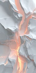 Poster - Vibrant orange light streaming through geometric white forms, generating contemporary digital backdrop blending abstract minimalism with dynamic visual energy