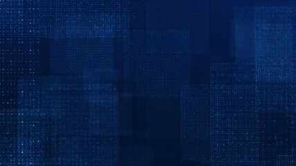 Poster - Geometric Wireframe Grid in Digital Space. Abstract Blue Technology Surface. 3D Rendered 4K Loop