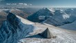 © ARTEMISIA - Snowy Mountaintop Camping Scene