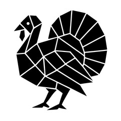 Poster - A geometric silhouette of a turkey, the artwork showcases modern graphic design and sharp lines, creating a stylish depiction of a common bird.