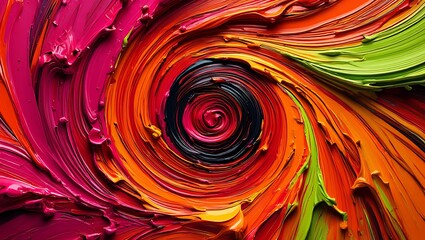 Poster - Vibrant Swirl of Colors An Abstract Painting of Intense Hues and Dynamic Composition