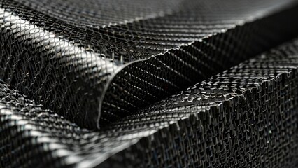 Macro of Carbon Fiber Composite with Visible Resin Bonding Lines

