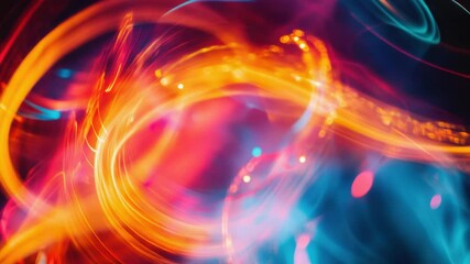 Poster - A blurry image of a colorful whirlpool of light, ideal for use in backgrounds or abstract designs.