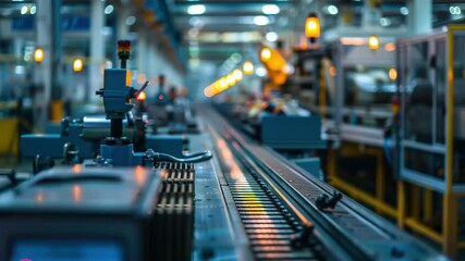 Poster - Overview of a modern manufacturing facility showcasing advanced machinery and production lines in action during operational hours