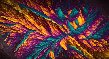 Poster - Colorful Abstract Art with Fractal Patterns Visualizing Complexity Growth Interconnection and Interdependence Showing Fine Details and Patterns Using Vivid Colors for Eye-Catching Backgrounds