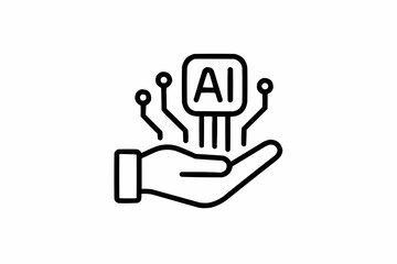 Fototapete - Artificial intelligence chip held in hand symbolizing technology and future innovation and development