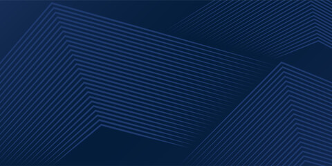 Poster - Dark blue background. Modern line stripes curve abstract presentation background. Luxury paper cut background. Abstract decoration, golden pattern, halftone gradients, 3d Vector illustration