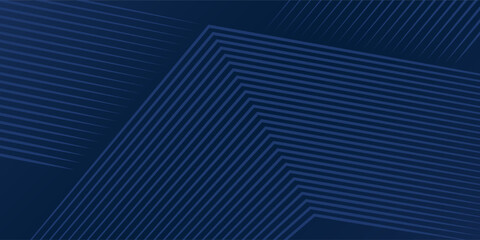 Poster - Dark blue background. Modern line stripes curve abstract presentation background. Luxury paper cut background. Abstract decoration, golden pattern, halftone gradients, 3d Vector illustration