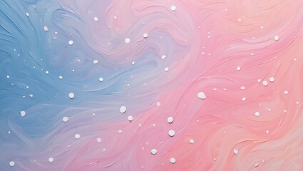 Poster - Abstract Pastel Swirl Dreamlike Fluid Art Background with Delicate White Dots
