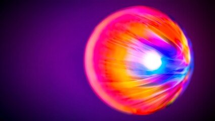 Poster - Vibrant Abstract Sphere A Symphony of Pink, Orange, and Blue Hues