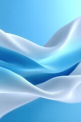 Aufkleber - Abstract Wavy Fabric in Light Blue and White, Conveying Fluidity for Branding and Modern Design Projects, Perfect for Technology Presentations : Generative AI