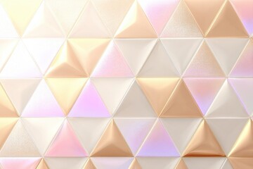 Poster - Iridescent Triangle Tiles With Soft Pastel Colors, Ideal for Modern Interior Design and Creative Technology Projects : Generative AI