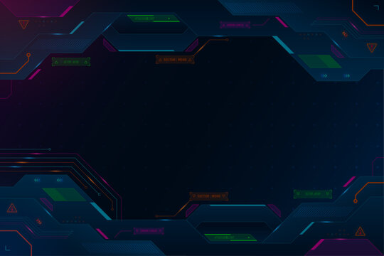 Abstract Futuristic Technology Background Neon Circuit Board Design