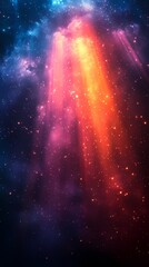 Fototapete - Digital technology rainbow-colored luminous ray illustration poster background