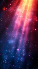 Fototapete - Digital technology rainbow-colored luminous ray illustration poster background