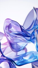 Aufkleber - Digital technology blue and purple abstract gradient curve illustration poster background
