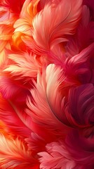 Aufkleber - Digital technology Red abstract feather wave illustration poster background