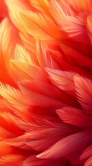 Aufkleber - Digital technology Red abstract feather wave illustration poster background