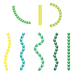 Poster - Curved line icon. Wavy stripe shape. Colored motion figure. Vector abstract element.