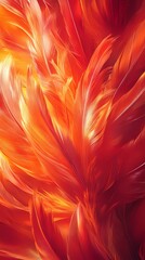 Aufkleber - Digital technology Red abstract feather wave illustration poster background