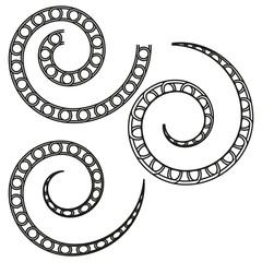 Poster - Spiral curl form. Circle ring shape. Twisted swirl figure. Vector hypnotic element.