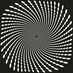 Poster - Spiral dot pattern. Optical illusion swirl. Vector circular design. Abstract motion form.
