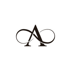 Poster - letter a 3d flat infinity curves smooth symbol vector