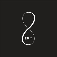 Poster - number eight simple 3d curves flat simple logo vector