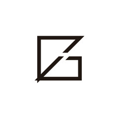 Poster - letter bg simple squares thin lines geometric logo vector