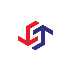Poster - letter s opposite arrow colorful line logo vector
