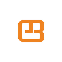 Poster - letter eb simple linked squares lines geometric logo vector