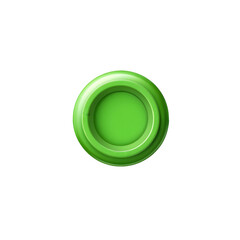 Leinwandbilder - Bright Lime Green Circular Object with Concentric Rings and a Smooth Glossy Surface Isolated on Black Background Studio Shot of a Vivid Green Disc Shaped Item Ideal for