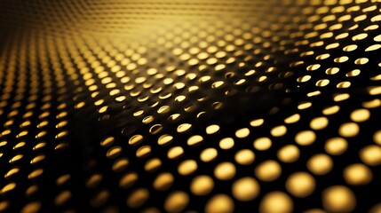 Poster - Golden Perforated Metal Sheet with Diminishing Perspective and Lighting