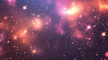 Poster - Captivating cosmic background with stars and vibrant nebula clouds
