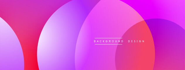 Poster - Abstract vibrant circles overlap, creating smooth color gradients. Pink, purple, red hues dominate design. Modern aesthetic.