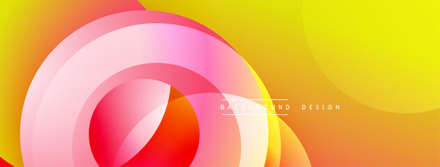 Aufkleber - Abstract colorful layers create dynamic background. Gradient shades blend, forming flowing shapes. Modern design element for projects.