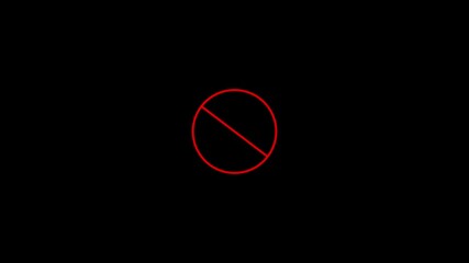 Poster - A simple red circle with a forbidden sign on black background for prohibition or restriction. prohibited actions or blocked content in digital design.